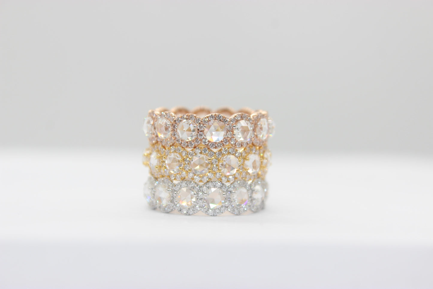 Diamond Rosecut Eternity Ring ,Rose Gold