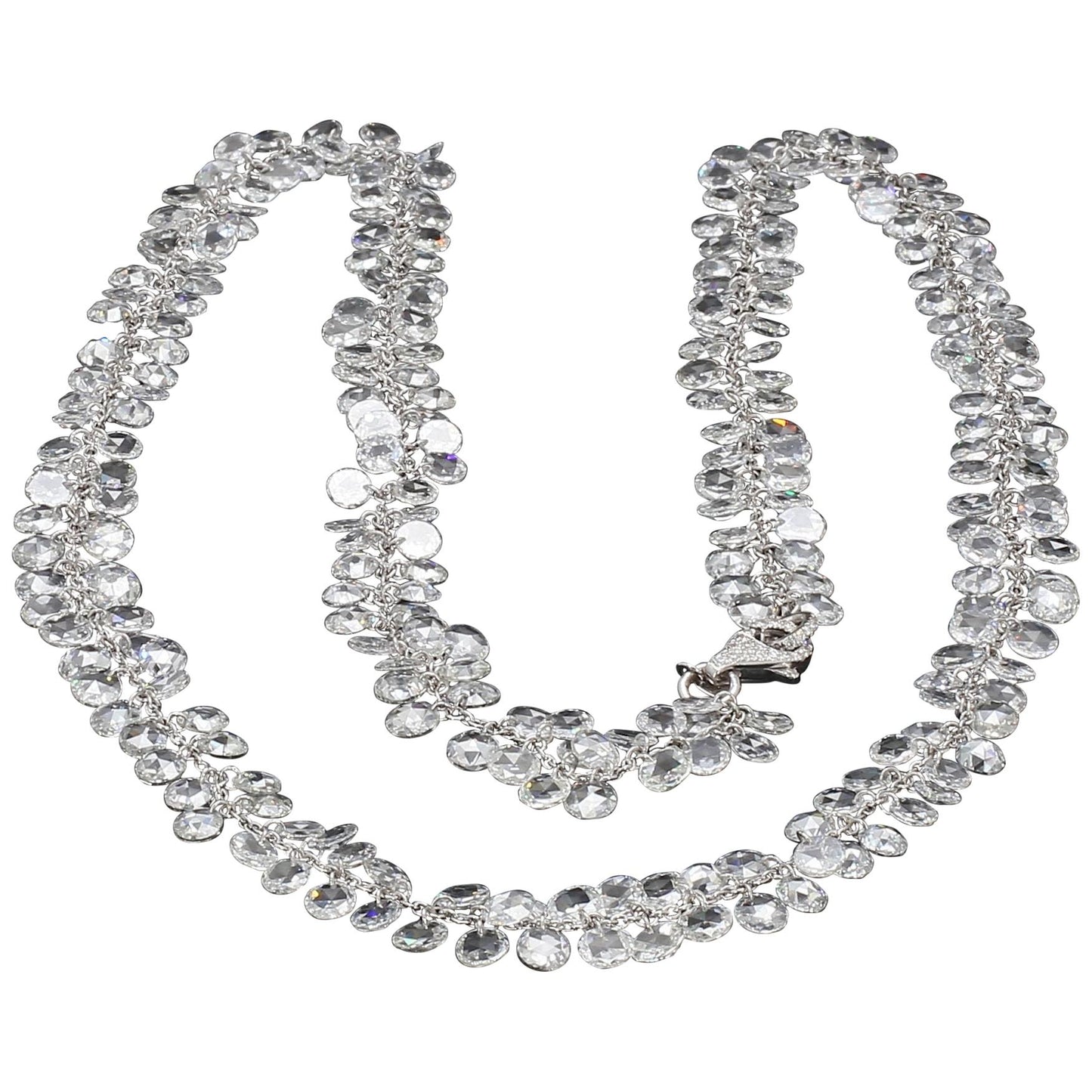 Diamond Rosecut Floral Necklace