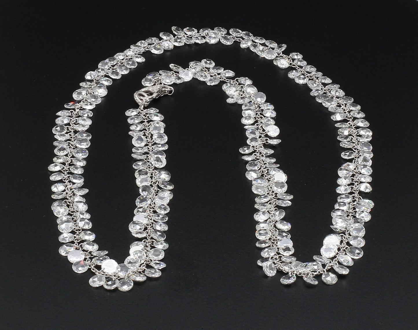 Diamond Rosecut Floral Necklace