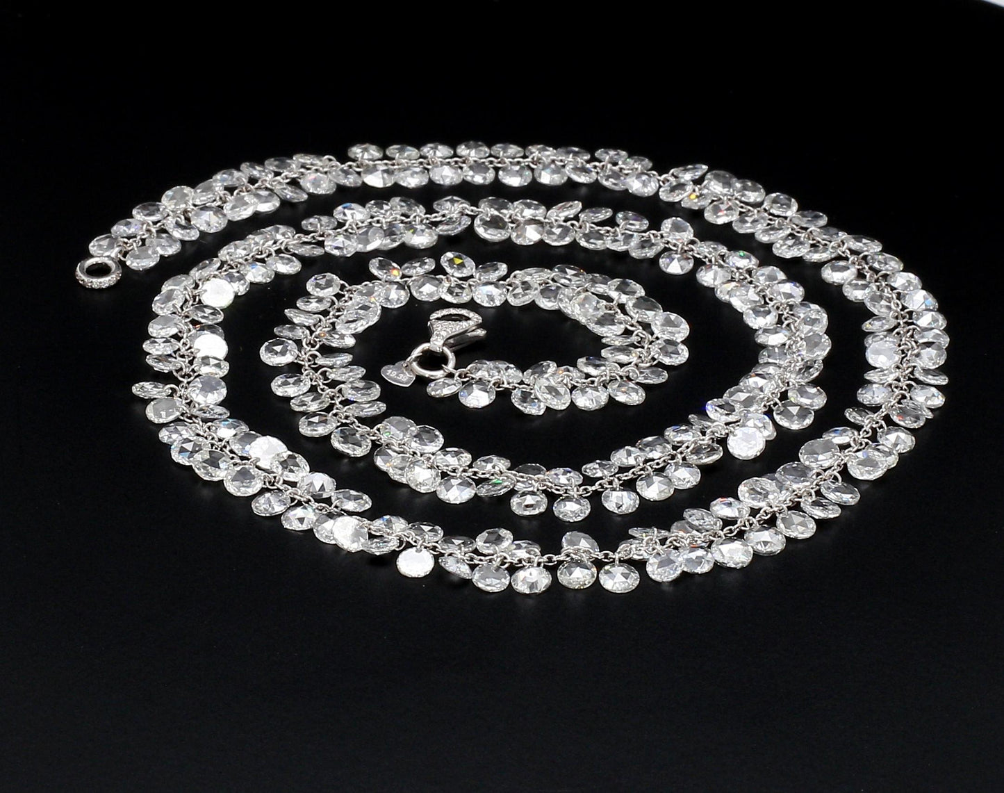 Diamond Rosecut Floral Necklace