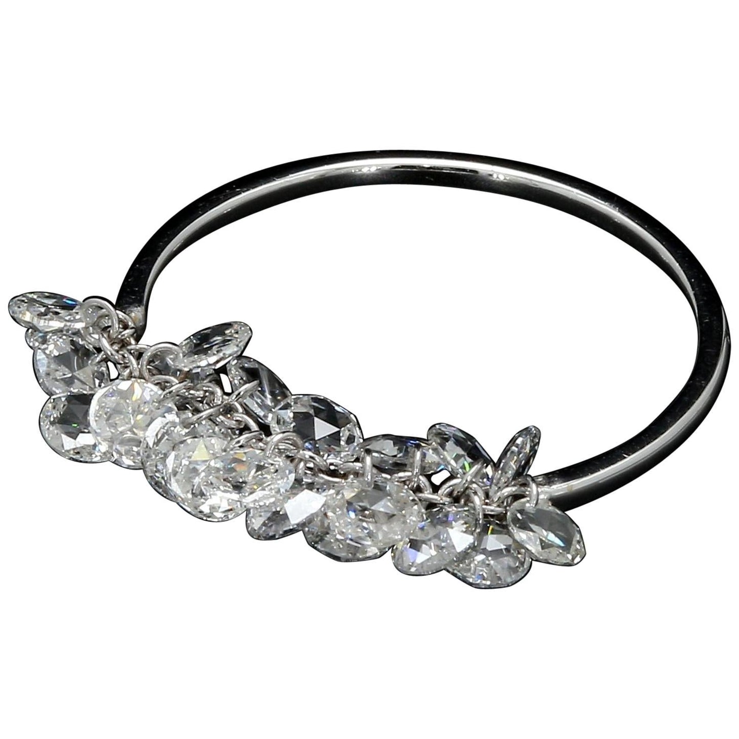 Diamond Rosecut Dangling Ring