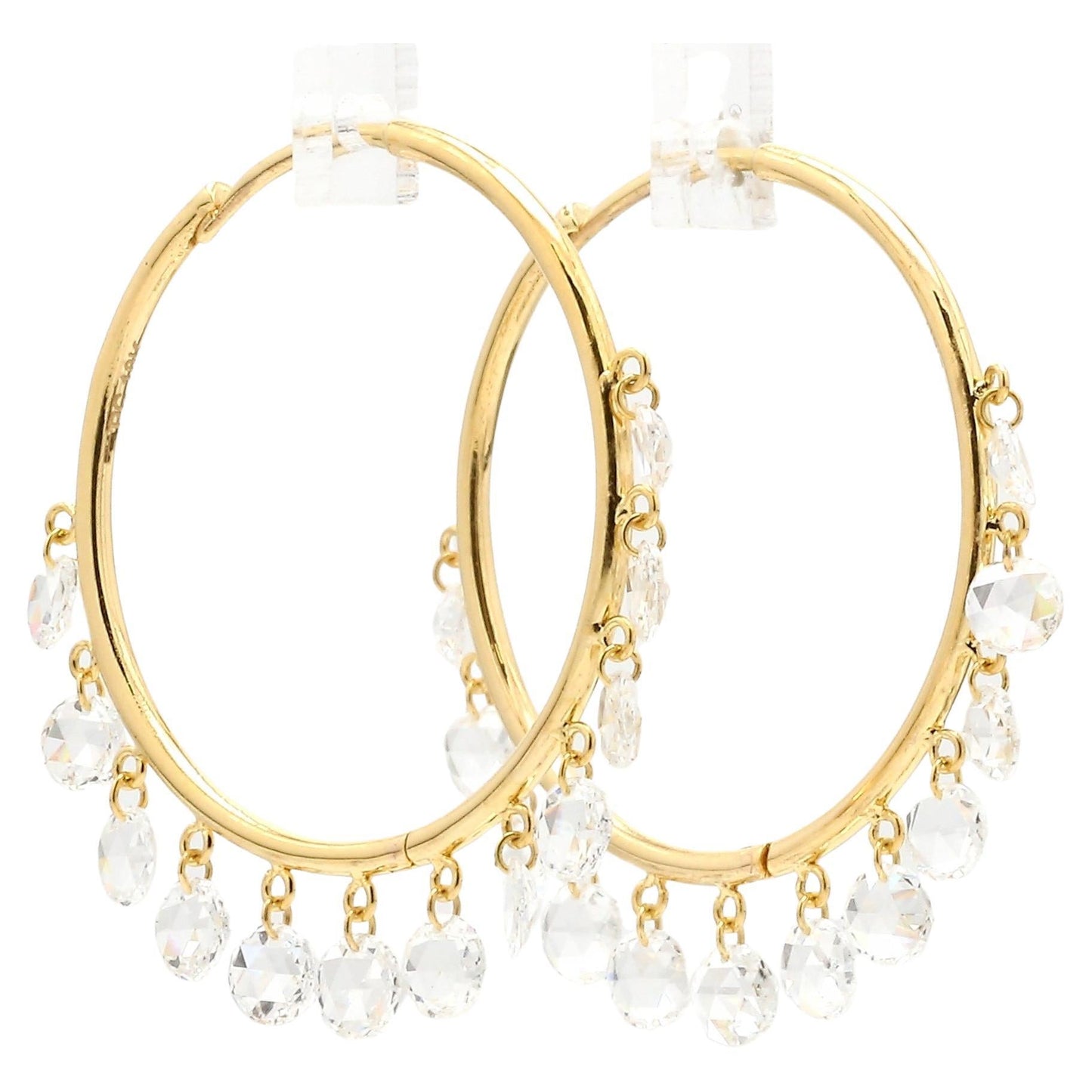 Diamond Rosecut Hoop Earrings