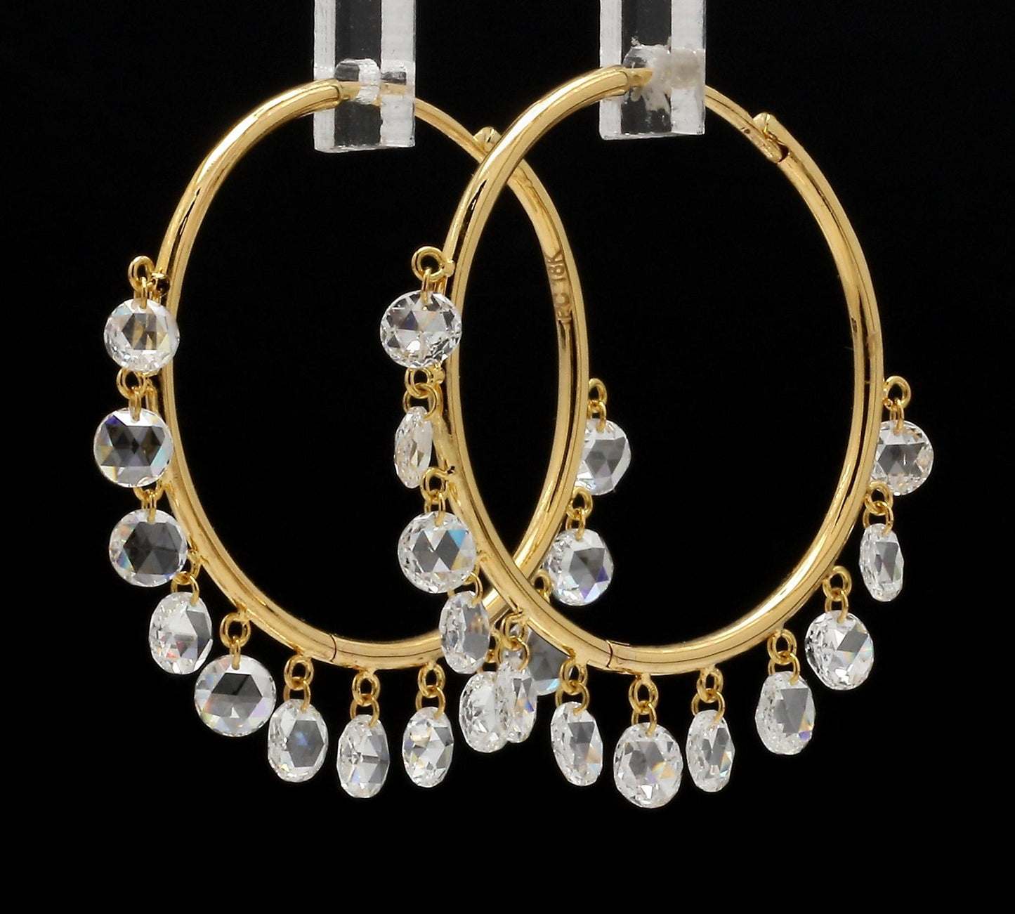 Diamond Rosecut Hoop Earrings