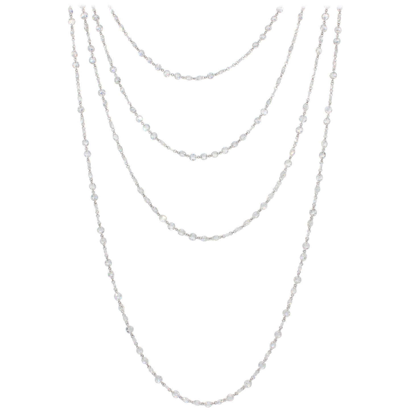 Diamond Rosecut Long Necklace