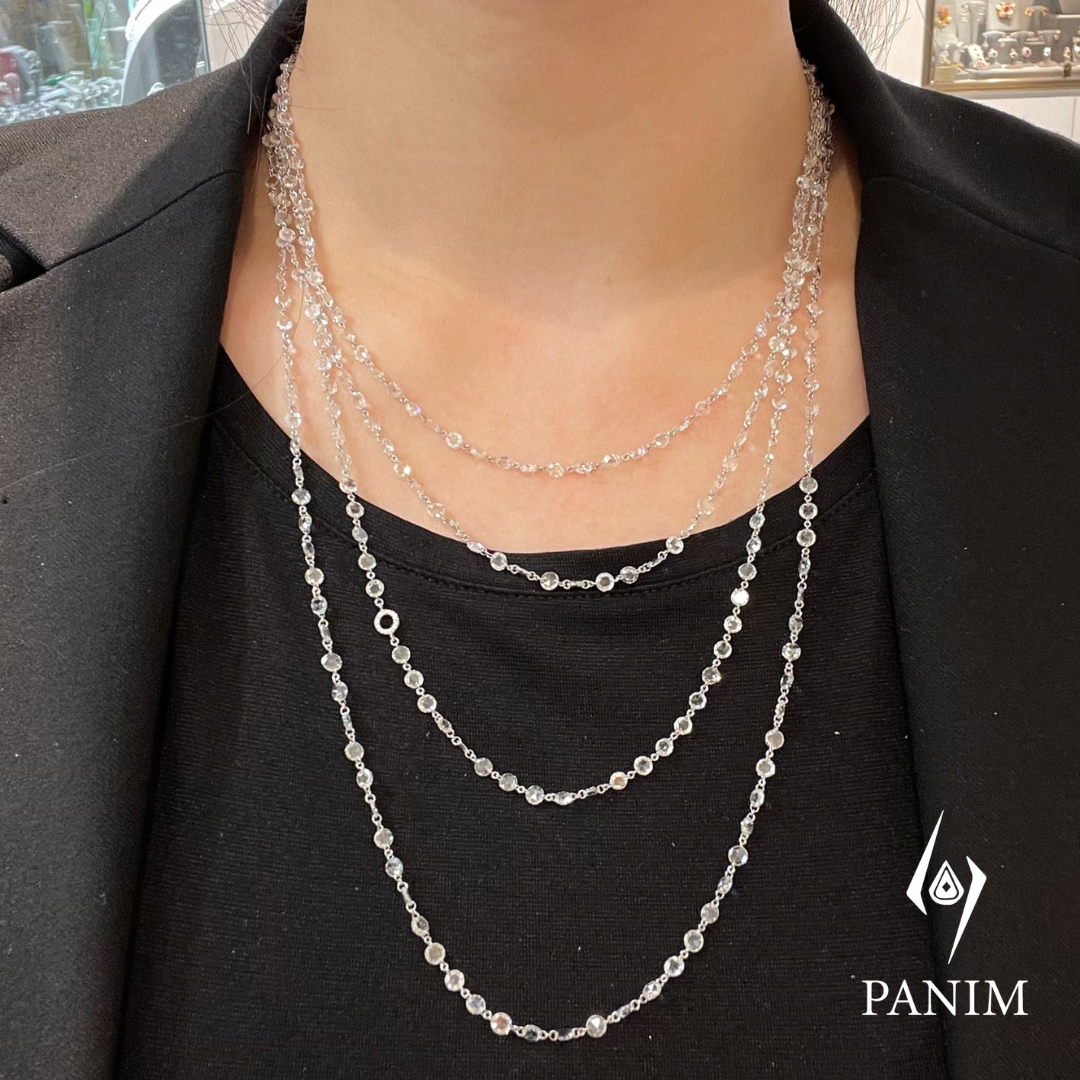 Diamond Rosecut Long Necklace