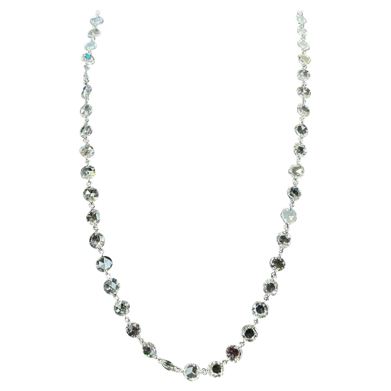 Diamond Rosecut 10.95 Carats Choker Necklace