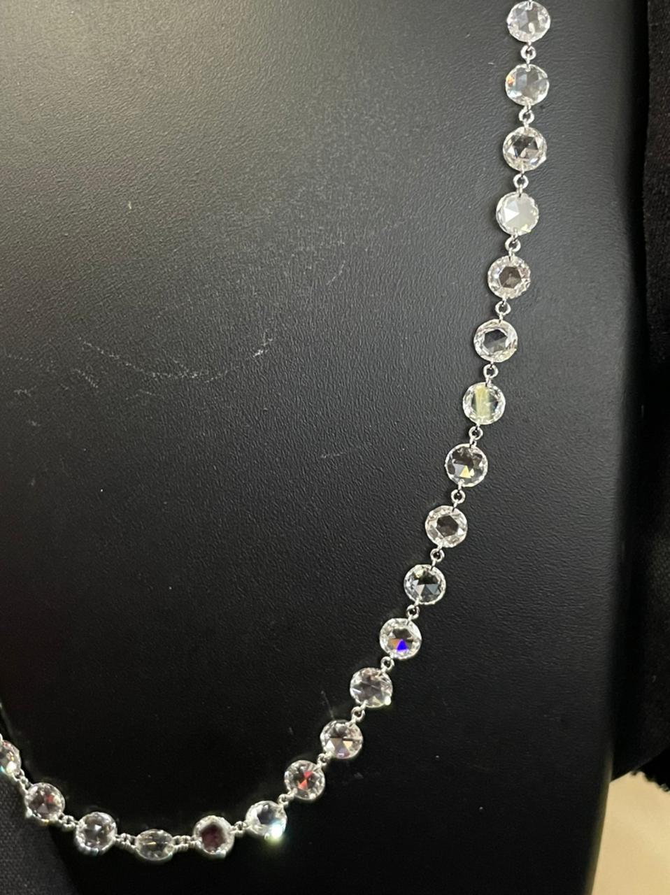 Diamond Rosecut 10.95 Carats Choker Necklace