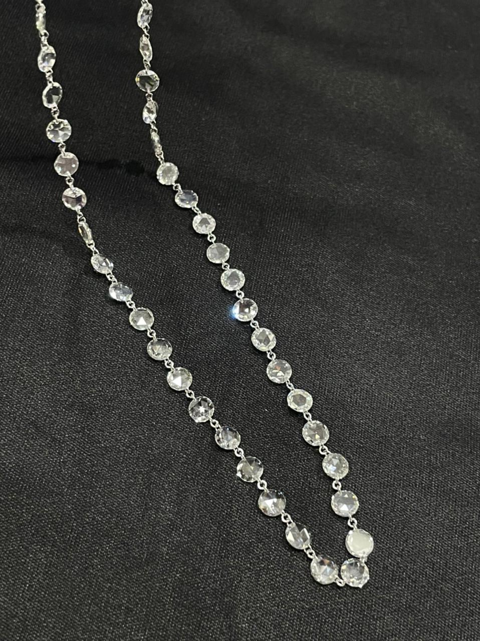 Diamond Rosecut 10.95 Carats Choker Necklace