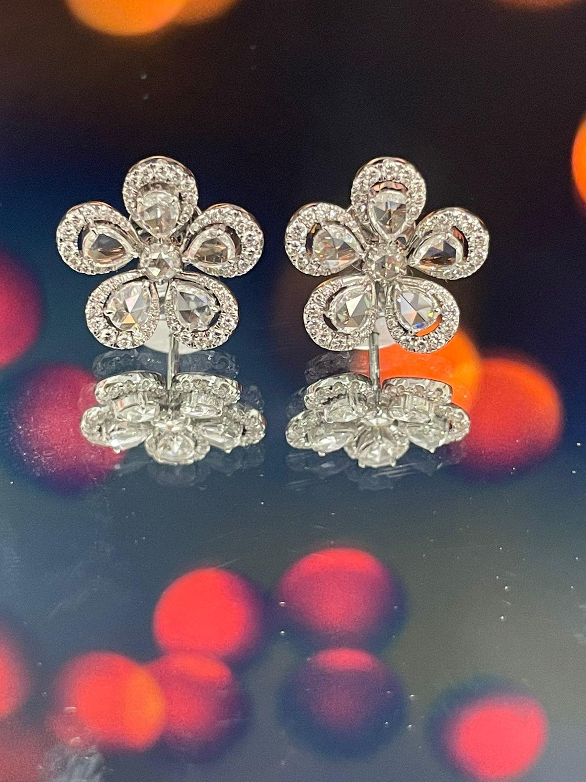 Diamond Rosecut Stud Earrings
