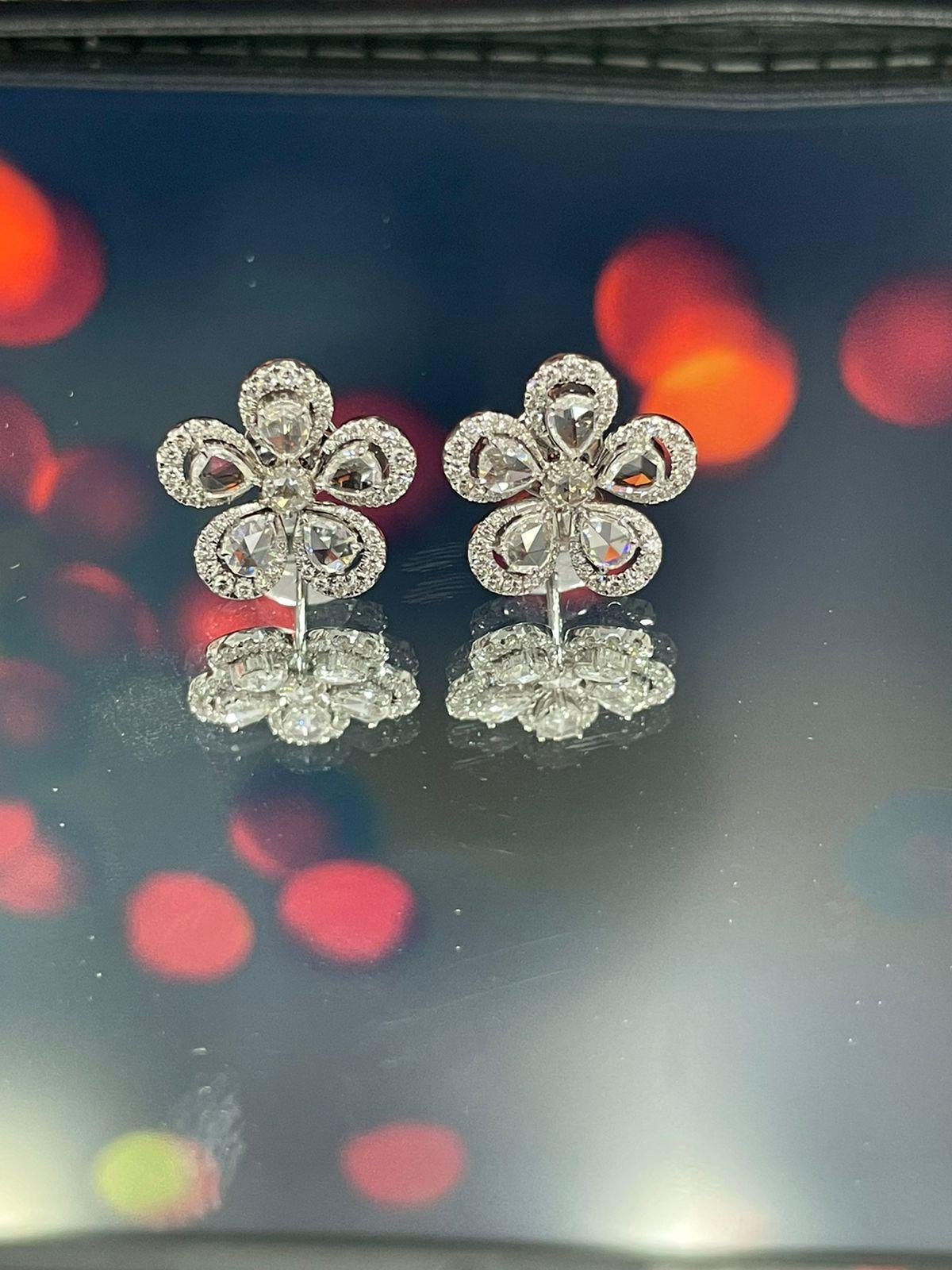 Diamond Rosecut Stud Earrings