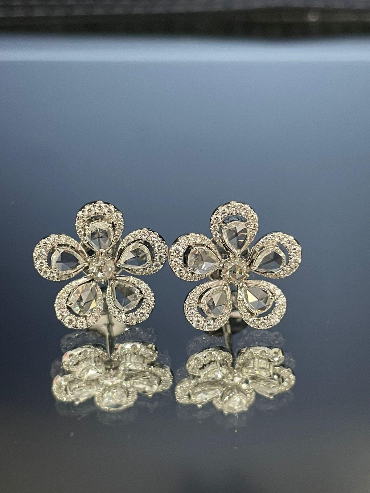 Diamond Rosecut Stud Earrings