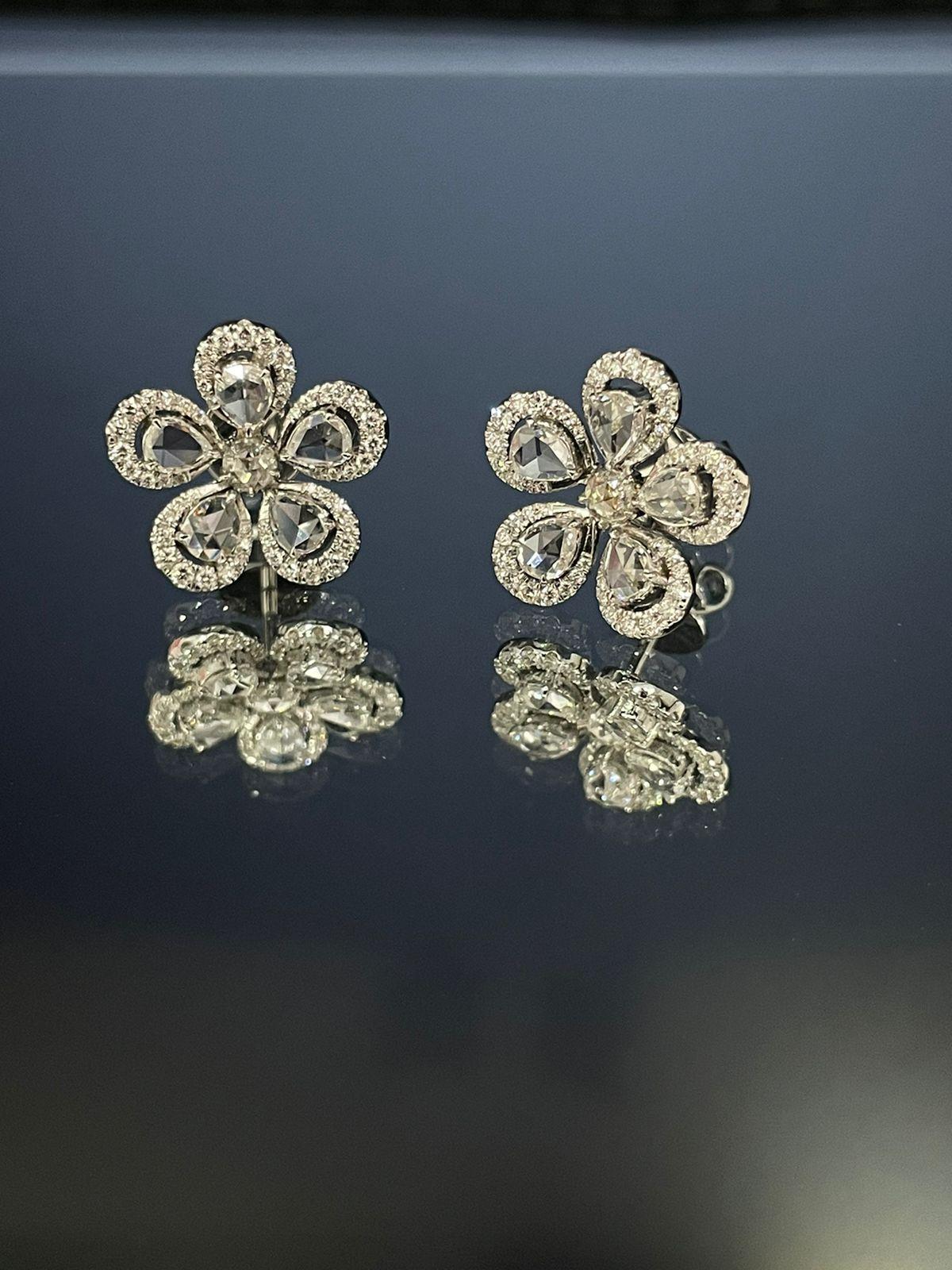 Diamond Rosecut Stud Earrings