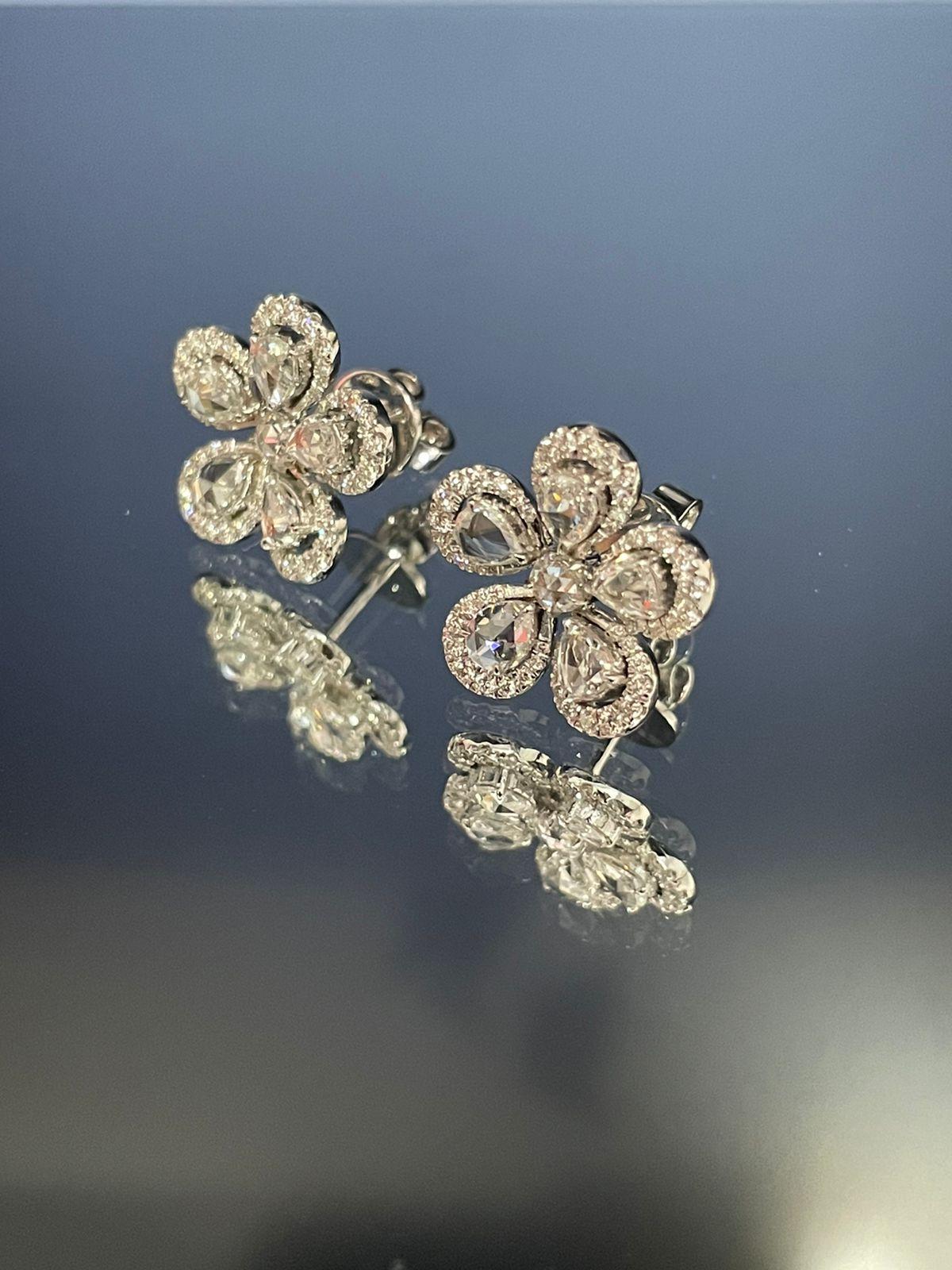 Diamond Rosecut Stud Earrings
