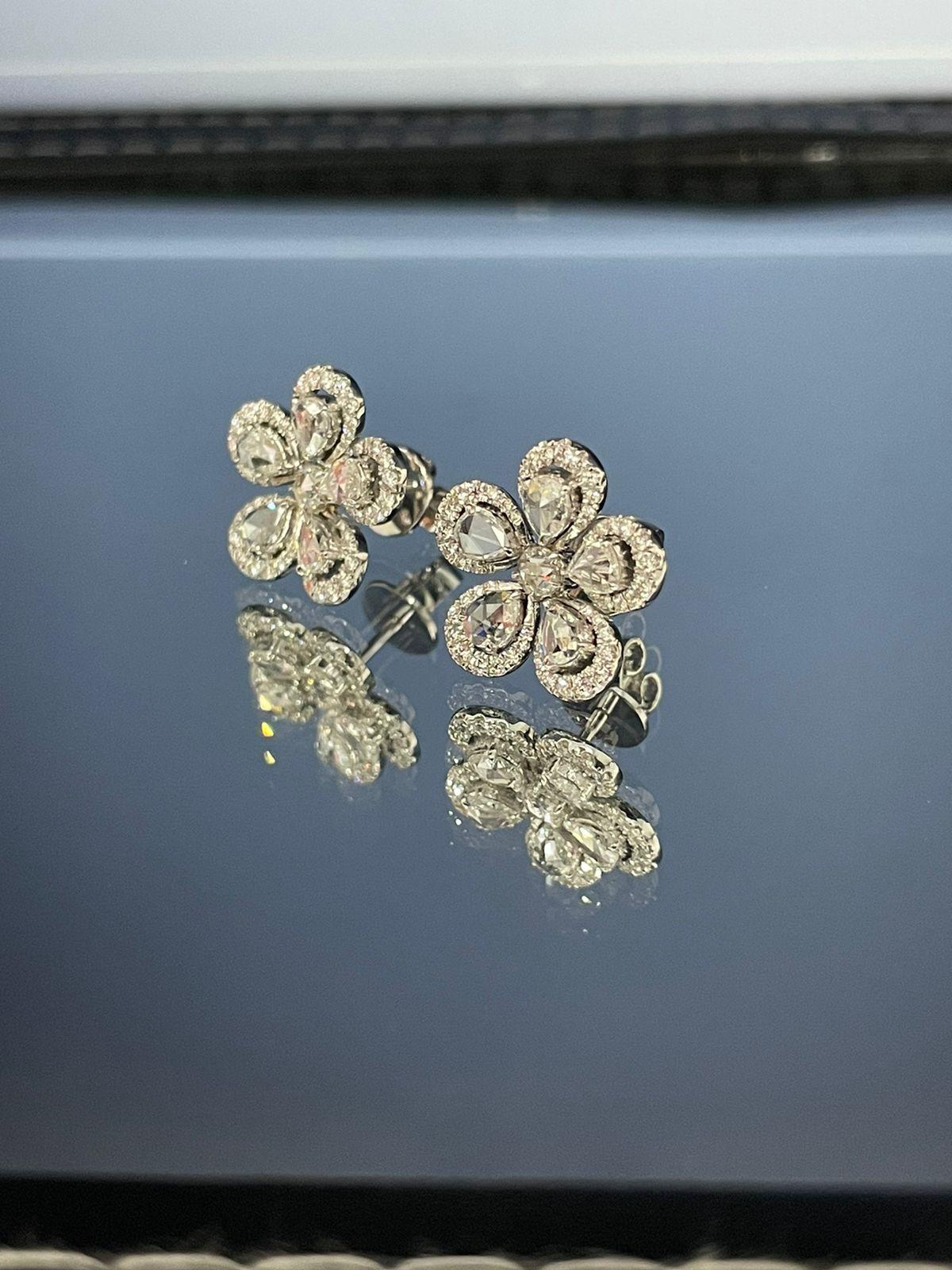 Diamond Rosecut Stud Earrings