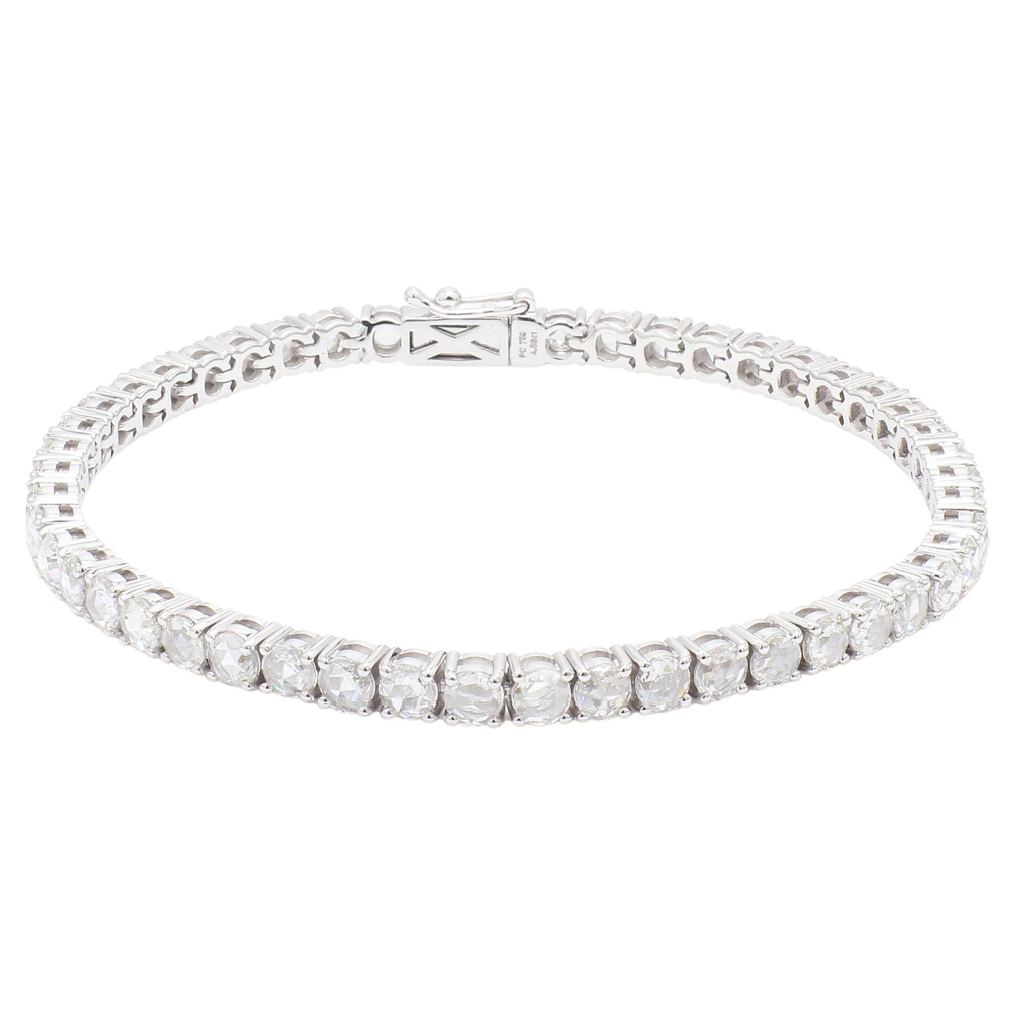 Diamond Rosecut 18k White Gold Tennis Bracelet