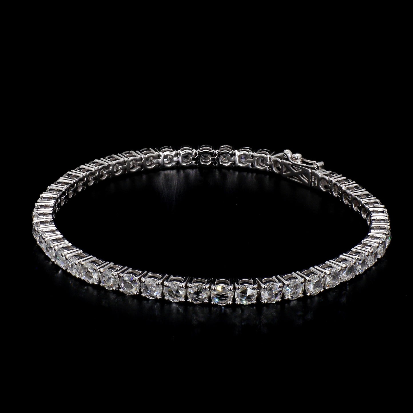 Diamond Rosecut 18k White Gold Tennis Bracelet