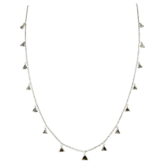 Triangle Diamond Rosecut Dangling Necklace
