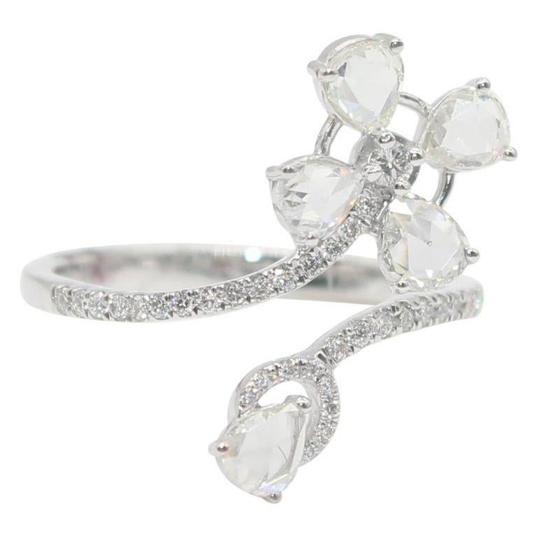 Diamond Rosecut Petite Floral Ring