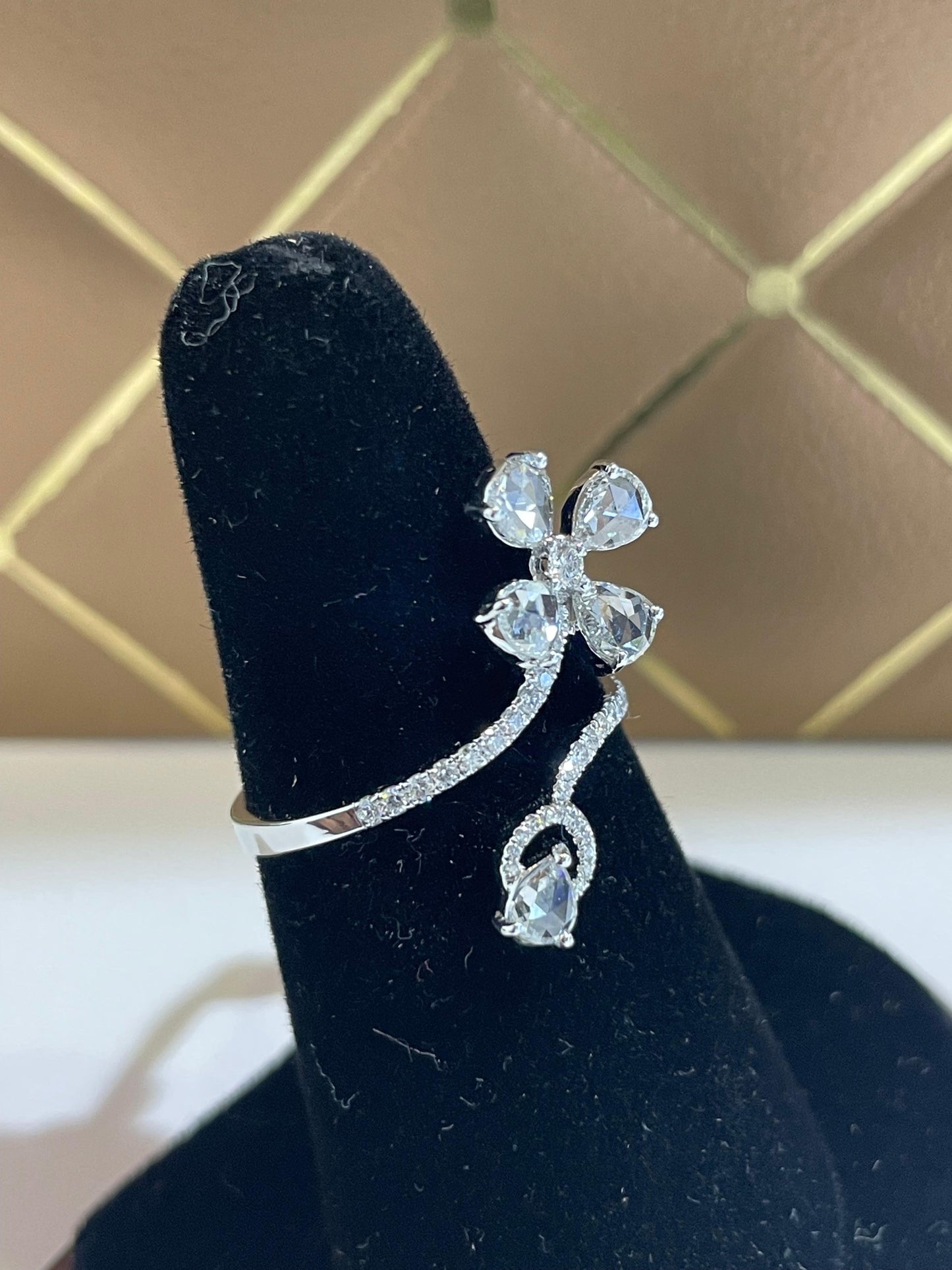 Diamond Rosecut Petite Floral Ring