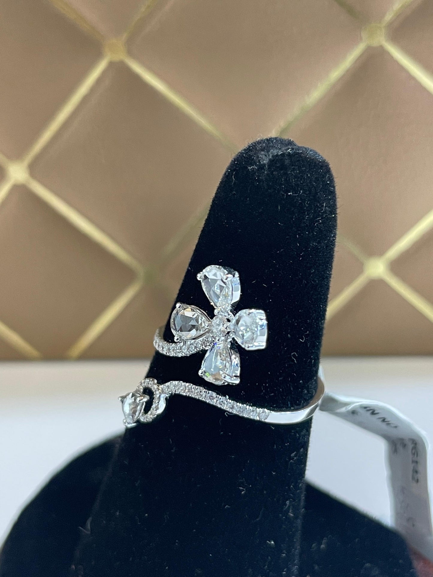 Diamond Rosecut Petite Floral Ring
