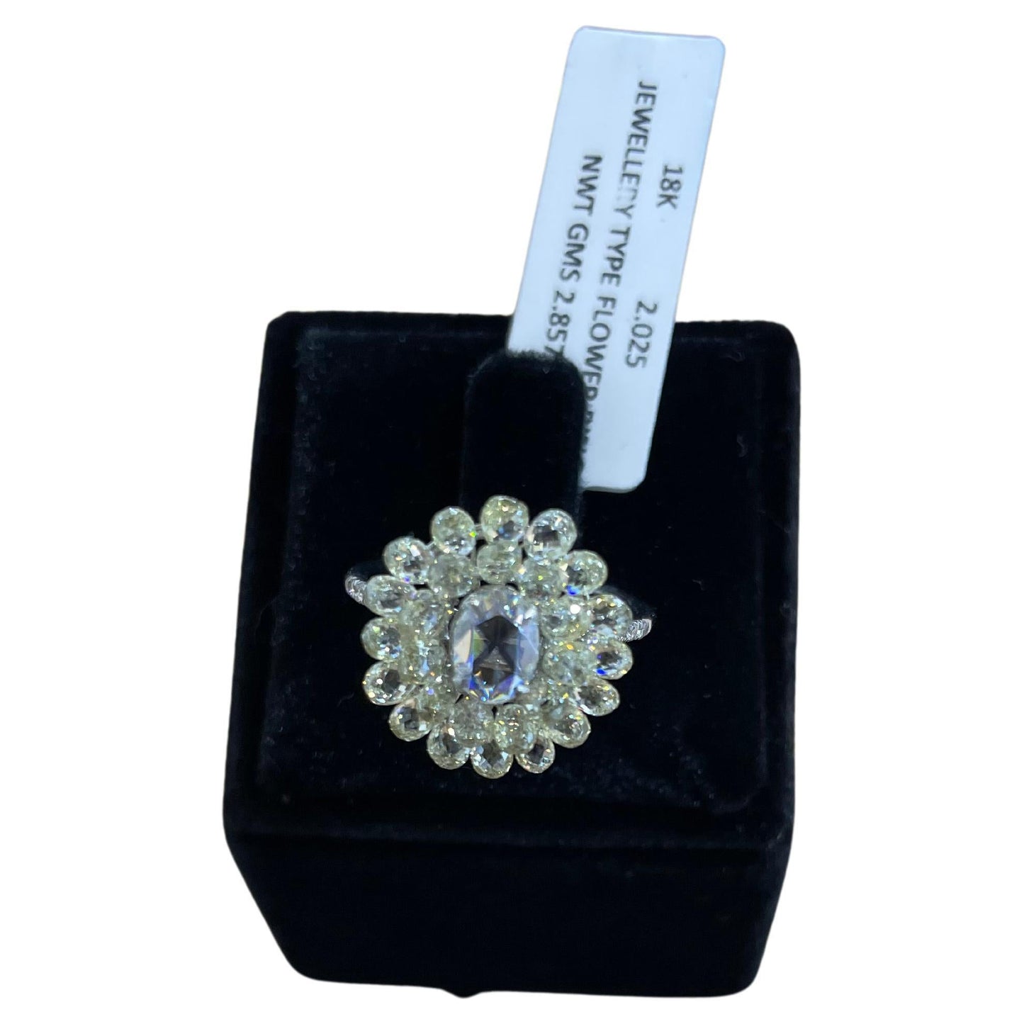 Diamond Briolette & Oval Rosecut Ring