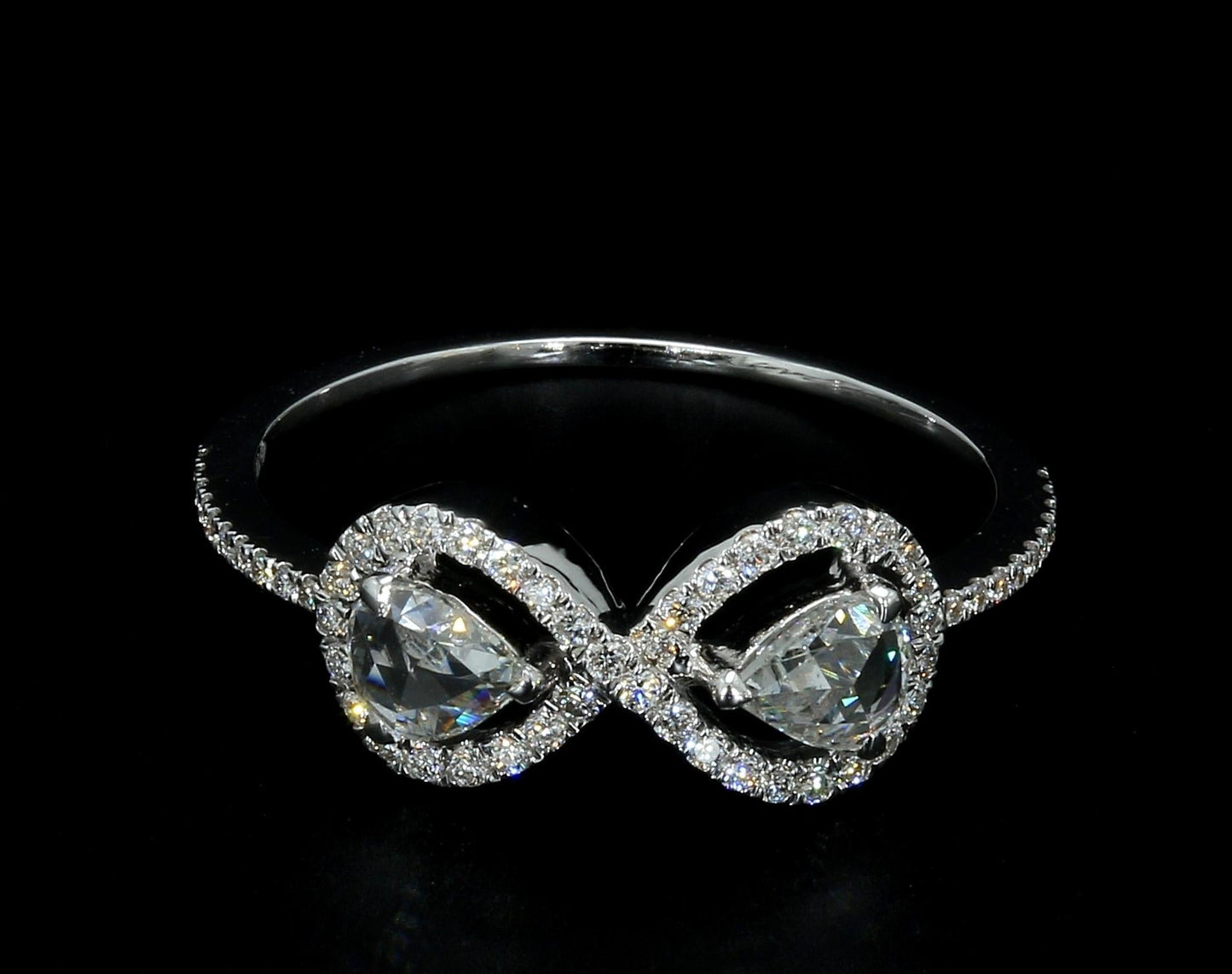 0.61 Carat Diamond Rosecut Moi Et Toi Ring, White Gold