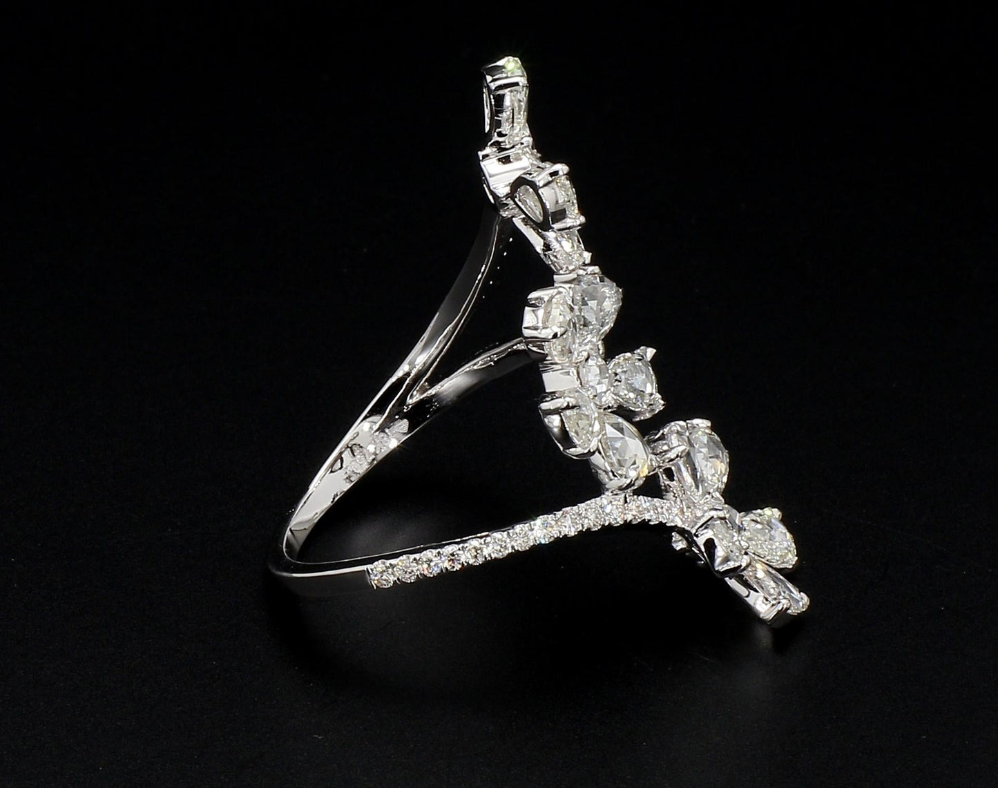 Diamond Rosecut 3 Flower Ring