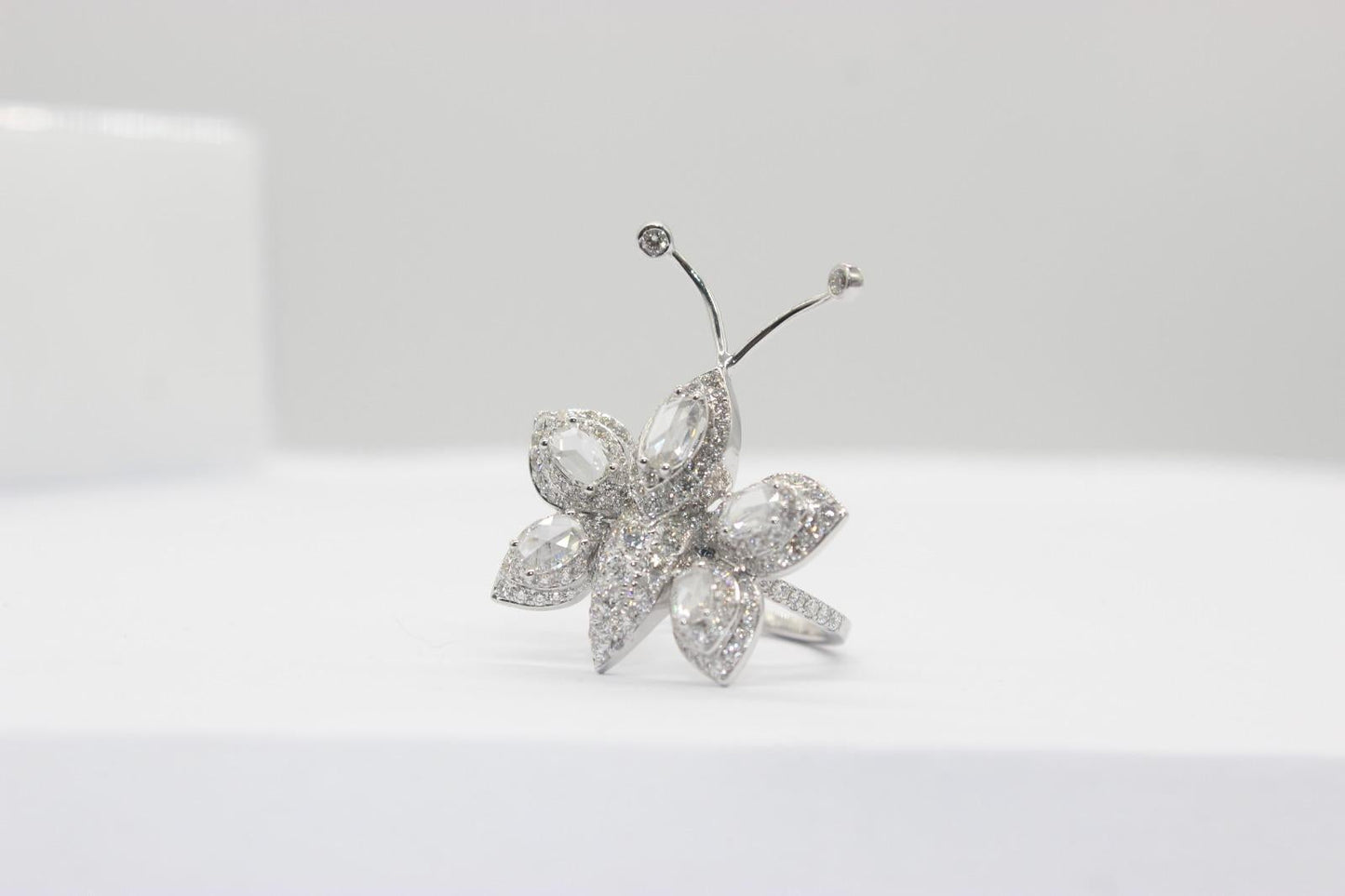Diamond Rosecut Butterfly Ring