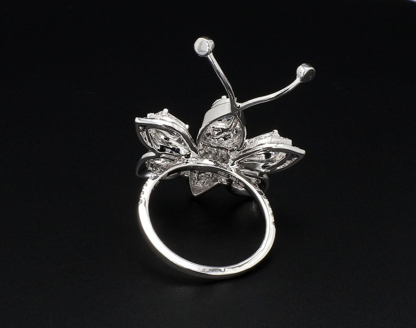 Diamond Rosecut Butterfly Ring