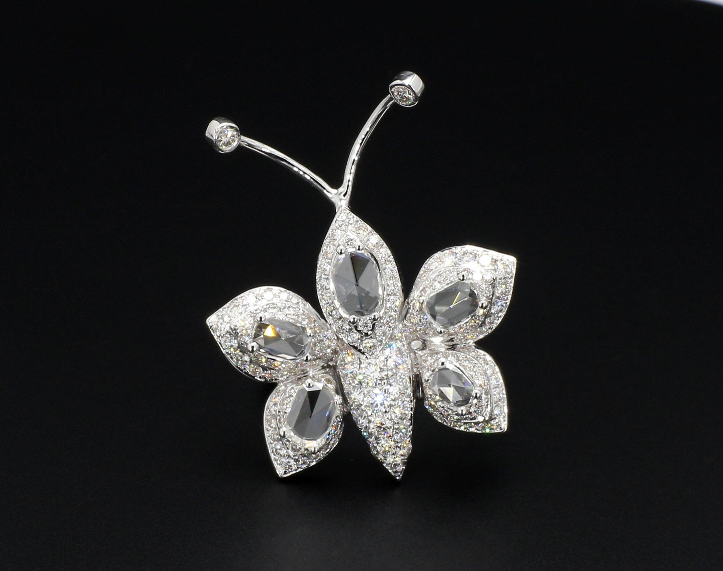 Diamond Rosecut Butterfly Ring