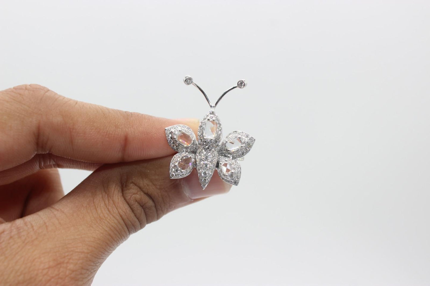 Diamond Rosecut Butterfly Ring