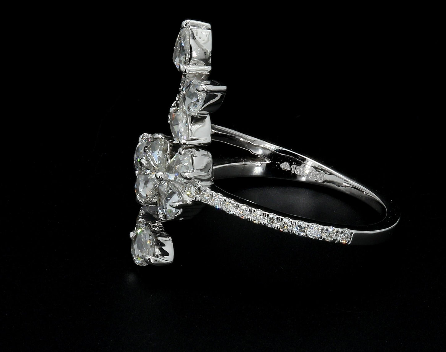 Diamond Rosecut floral Ring