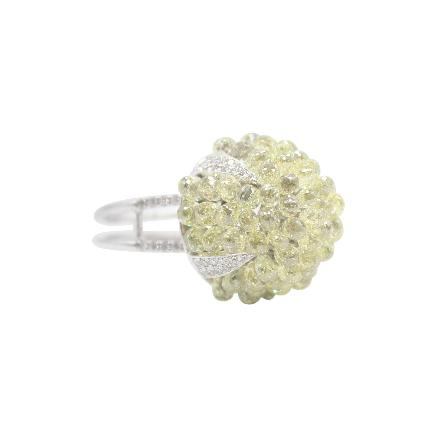 Diamond Briolette Dome Ring