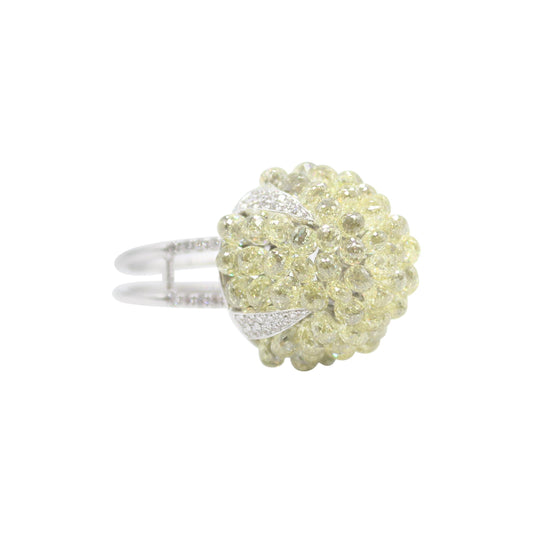 Diamond Briolette Dome Ring
