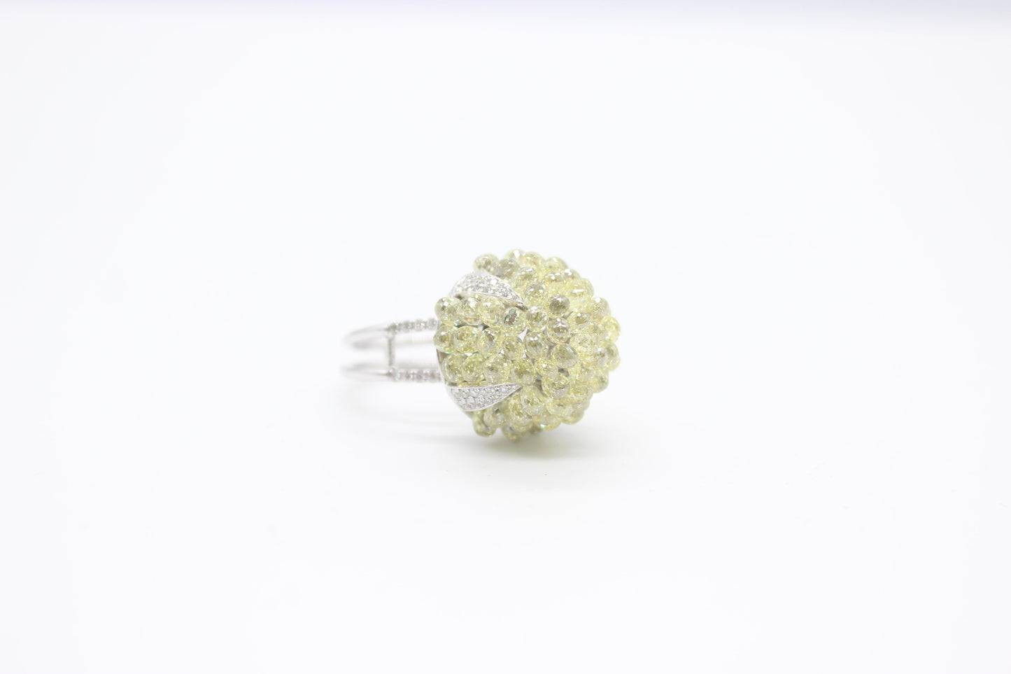 Diamond Briolette Dome Ring
