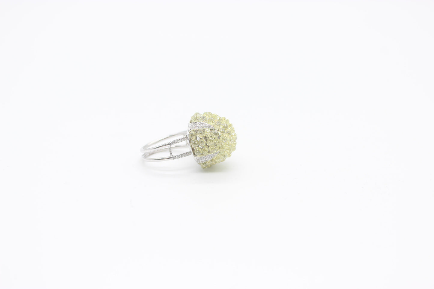 Diamond Briolette Dome Ring
