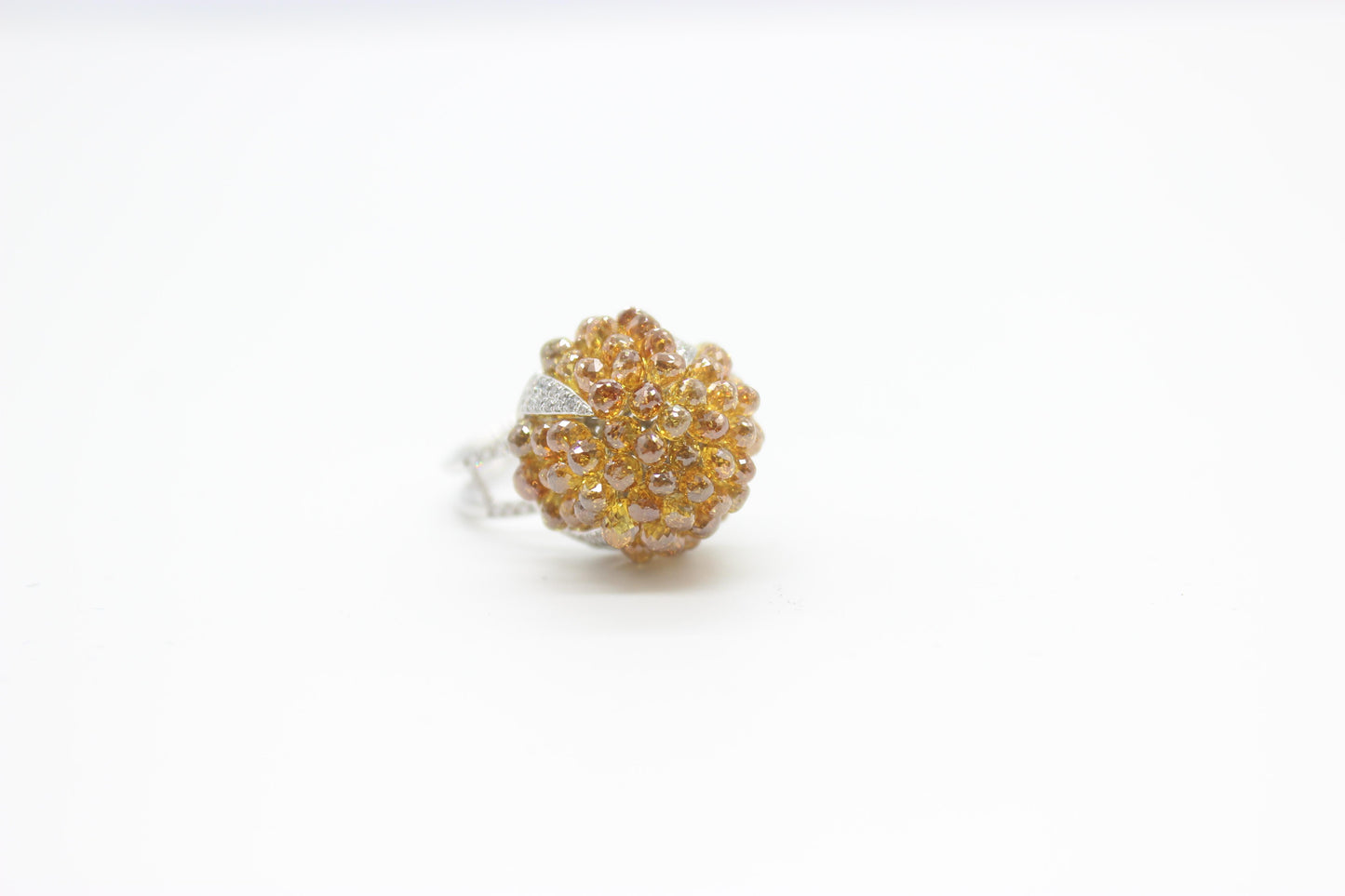 Fancy Color Diamond Briolette Dome Ring