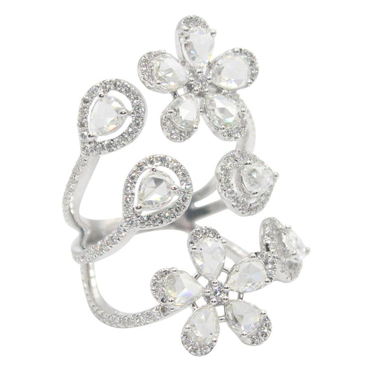 Diamond Rosecut Multi Floral Ring
