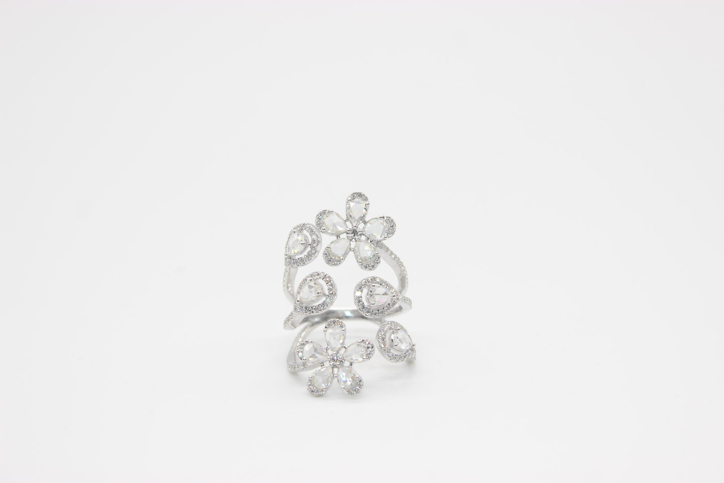 Diamond Rosecut Multi Floral Ring