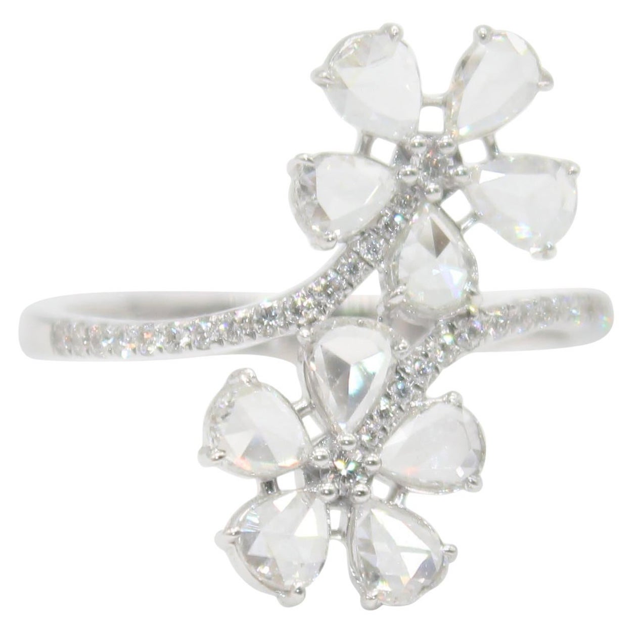 Diamond Rosecut Floral Ring