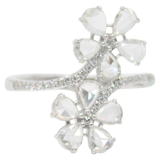 Diamond Rosecut Floral Ring