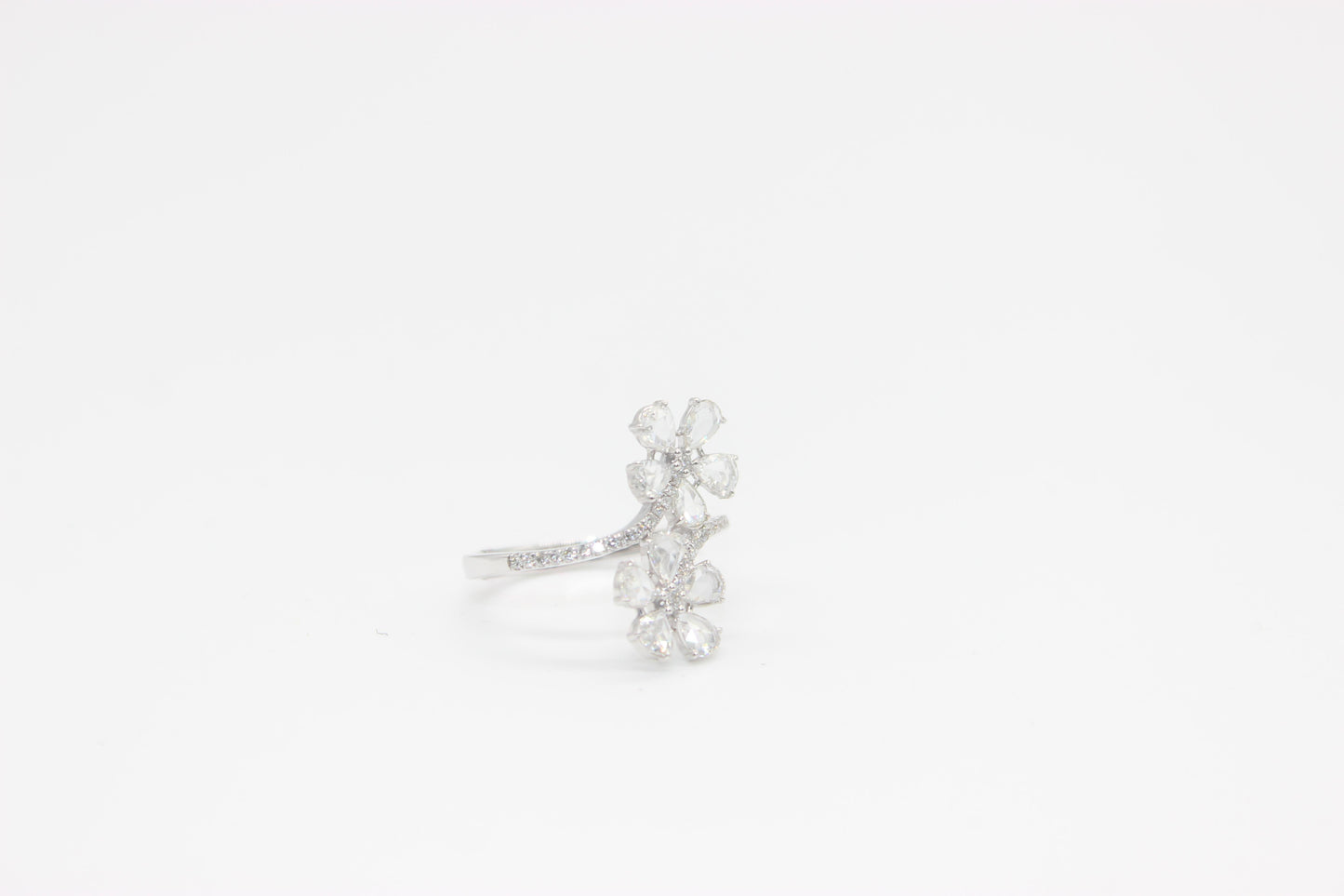 Diamond Rosecut Floral Ring
