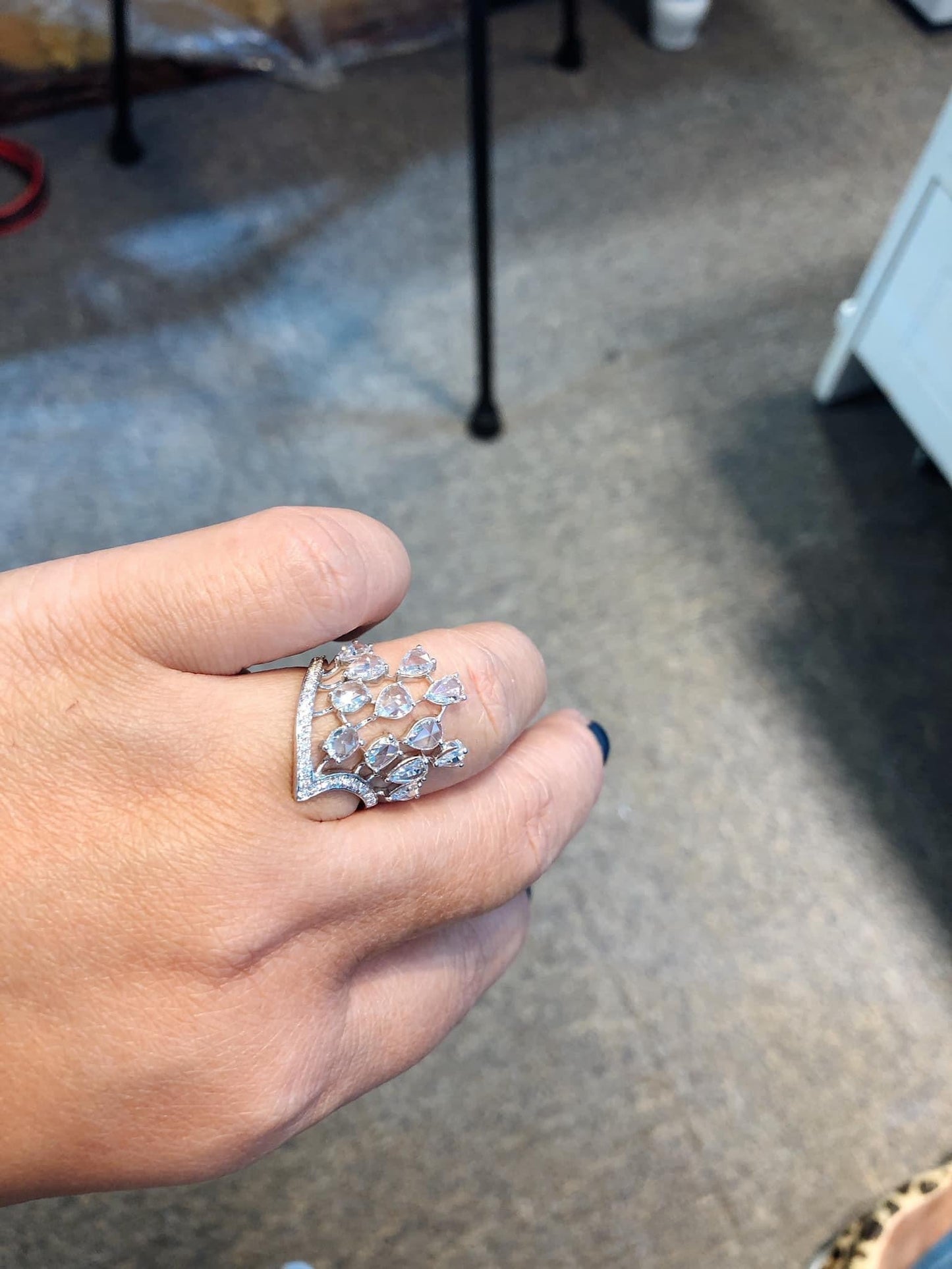 Diamond Rosecut Crown Ring