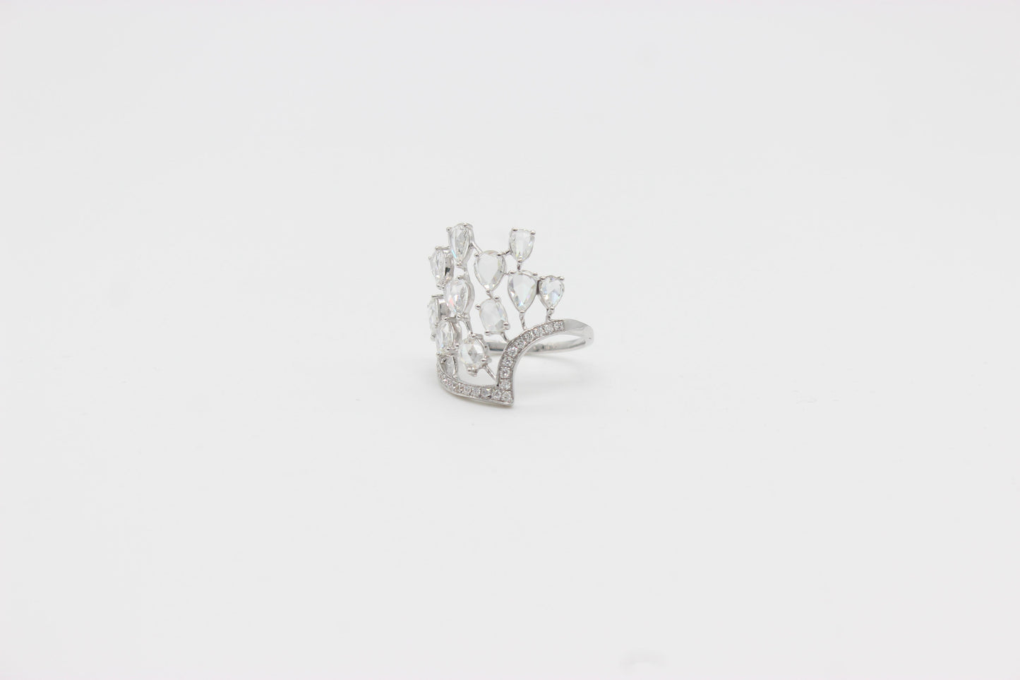 Diamond Rosecut Crown Ring