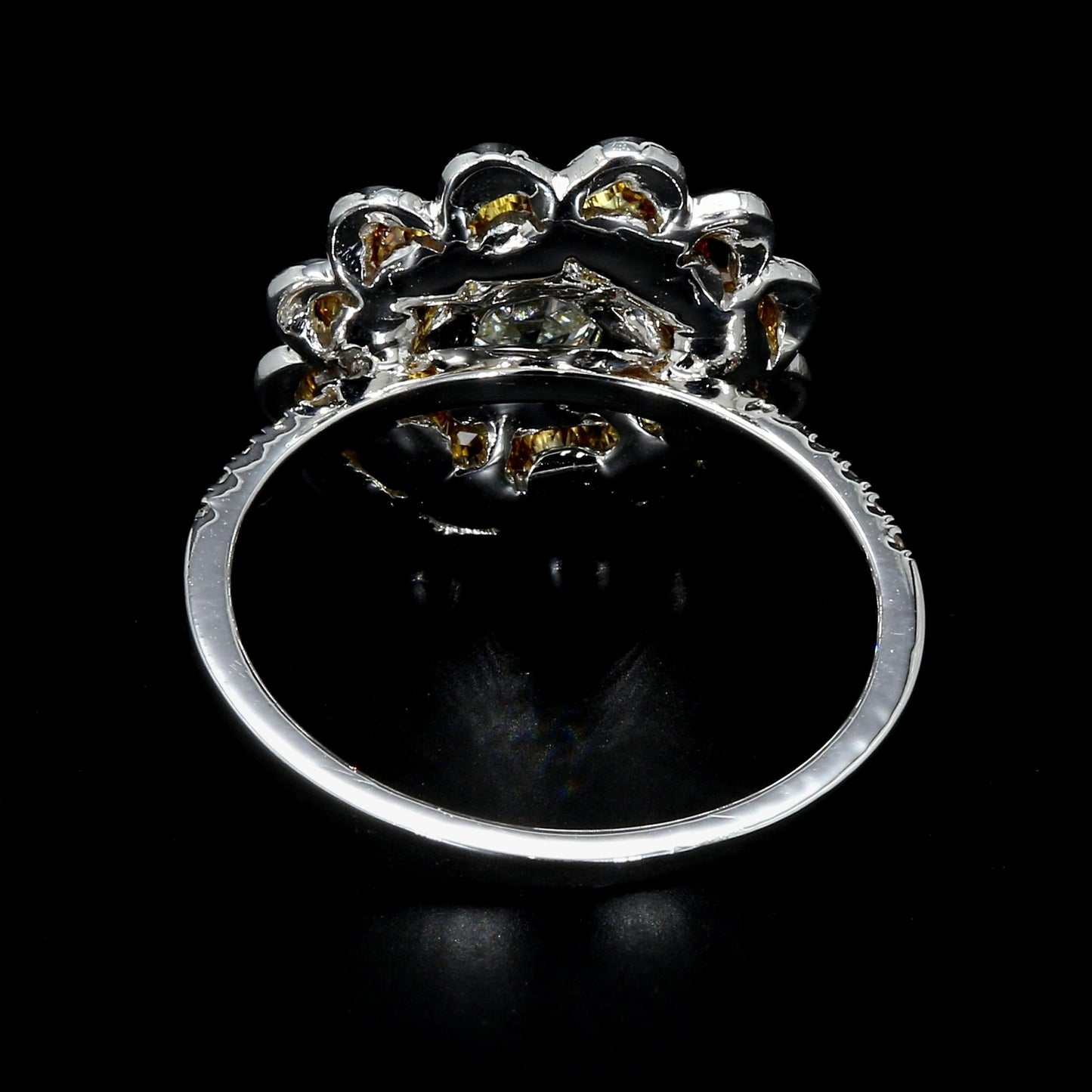 Fancy Color Diamond Beads & Illusion Hexagon Ring