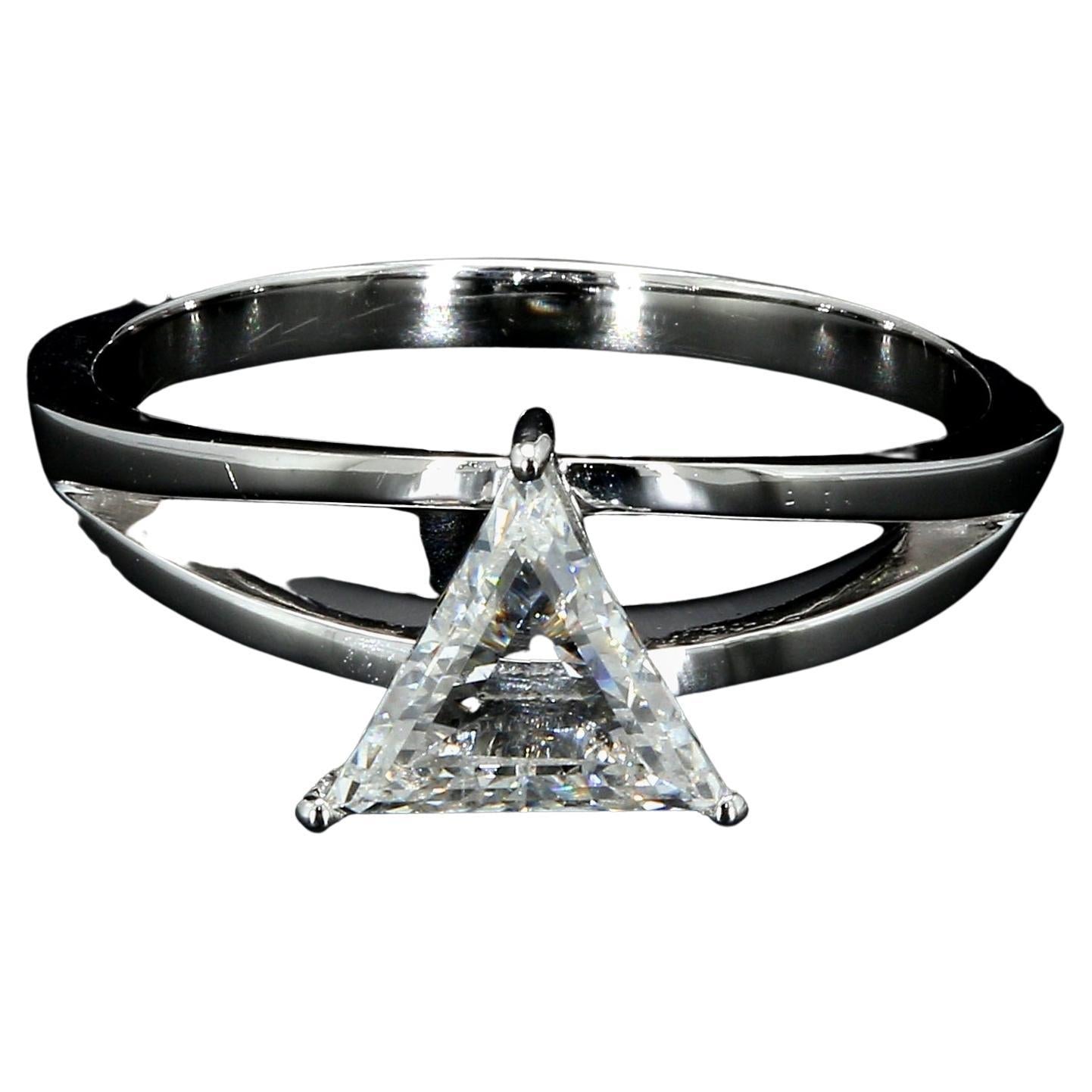 Diamond Triangle Step Cut Ring