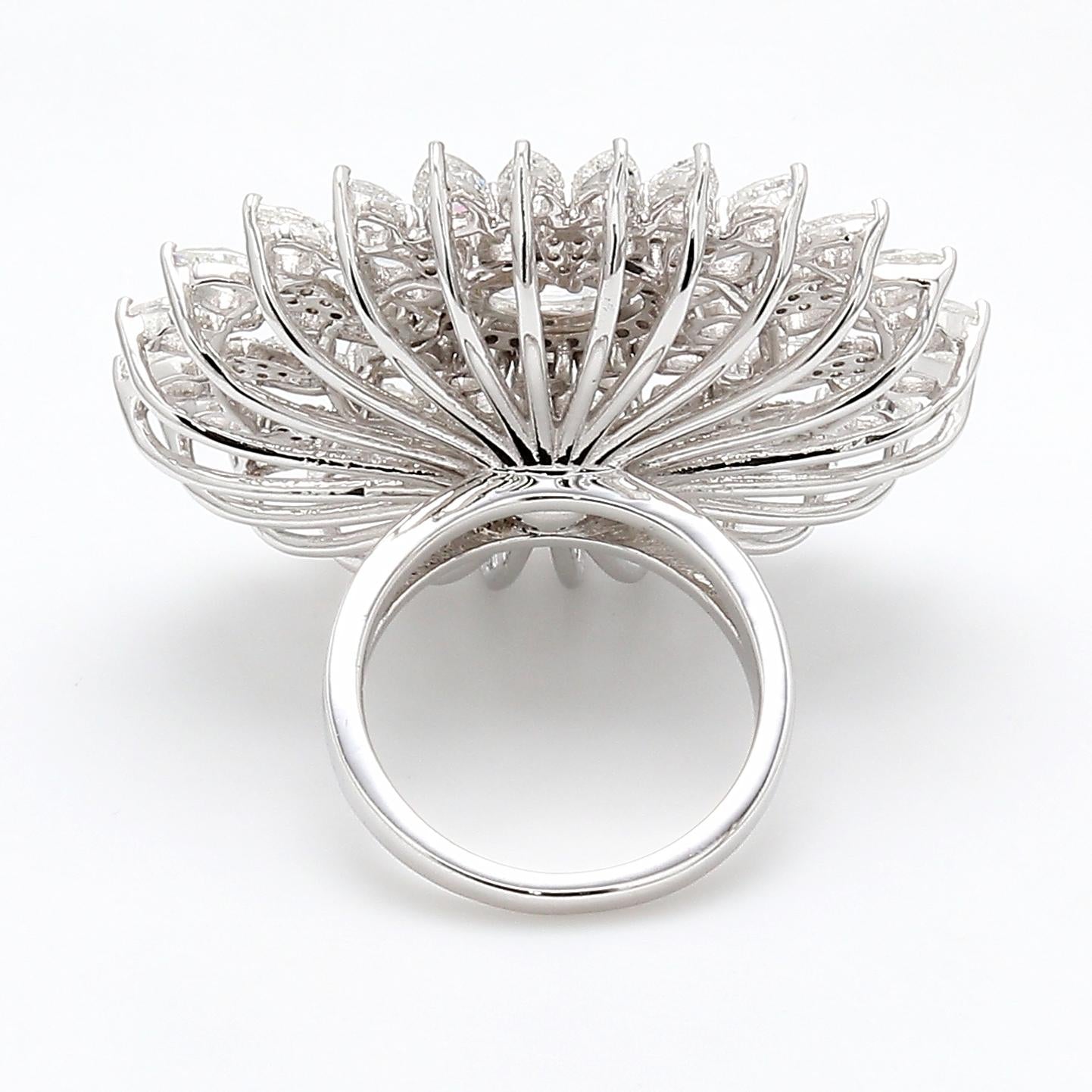 Diamond Rosecut Floral Ring