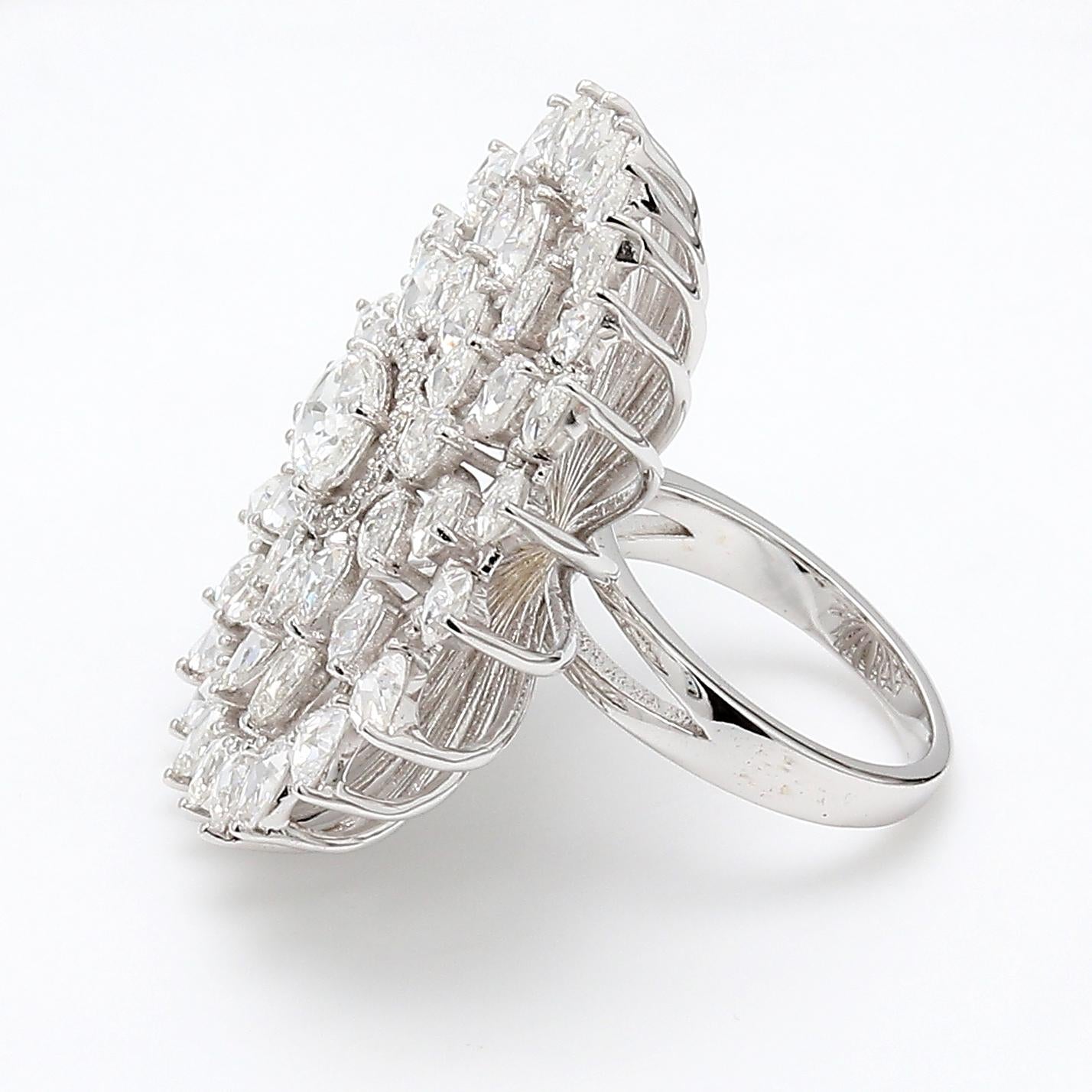 Diamond Rosecut Floral Ring