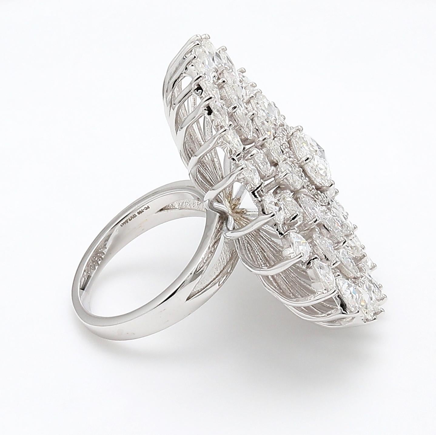 Diamond Rosecut Floral Ring