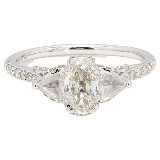 Diamond Oval European Oldcut Ring
